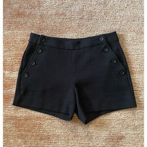 BANANA REPUBLIC Black Textured Button Front High Rise Shorts Size 0